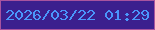 文字の大きさ：3、枠の色：a8539f、背景の色：3b1f8e、文字の色：4a96fb 無料ブログパーツのブログ時計