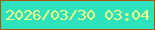 文字の大きさ：2、枠の色：a8560e、背景の色：2ce3bb、文字の色：fcfc84 無料ブログパーツのブログ時計