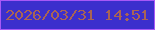 文字の大きさ：5、枠の色：a858f7、背景の色：3c2fcd、文字の色：a86455 無料ブログパーツのブログ時計