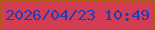 文字の大きさ：2、枠の色：a85c0b、背景の色：d33d52、文字の色：2639bb 無料ブログパーツのブログ時計