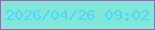 文字の大きさ：3、枠の色：a85eb5、背景の色：81e8d8、文字の色：4bd7ff 無料ブログパーツのブログ時計