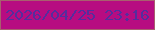 文字の大きさ：2、枠の色：a85f6e、背景の色：b70c81、文字の色：562d9d 無料ブログパーツのブログ時計