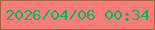 文字の大きさ：2、枠の色：a86141、背景の色：f87c78、文字の色：00bb55 無料ブログパーツのブログ時計