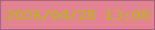 文字の大きさ：3、枠の色：a8637c、背景の色：e38392、文字の色：b3ba12 無料ブログパーツのブログ時計