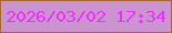 文字の大きさ：4、枠の色：a86633、背景の色：cc93d1、文字の色：eb2ffc 無料ブログパーツのブログ時計