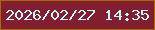 文字の大きさ：5、枠の色：a86708、背景の色：811e2f、文字の色：c5f6ff 無料ブログパーツのブログ時計