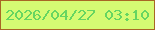 文字の大きさ：1、枠の色：a86725、背景の色：d5fb73、文字の色：66d561 無料ブログパーツのブログ時計