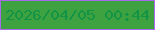 文字の大きさ：1、枠の色：a86aed、背景の色：3da23f、文字の色：129447 無料ブログパーツのブログ時計
