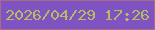 文字の大きさ：4、枠の色：a86b84、背景の色：8053c2、文字の色：b6bc62 無料ブログパーツのブログ時計