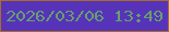 文字の大きさ：2、枠の色：a86d26、背景の色：5733b9、文字の色：65a06d 無料ブログパーツのブログ時計
