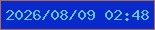 文字の大きさ：1、枠の色：a86d59、背景の色：0929cb、文字の色：61c3de 無料ブログパーツのブログ時計