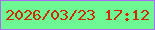文字の大きさ：3、枠の色：a86df5、背景の色：6ef893、文字の色：ce2a05 無料ブログパーツのブログ時計