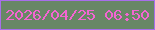 文字の大きさ：1、枠の色：a86eeb、背景の色：688766、文字の色：f465d3 無料ブログパーツのブログ時計