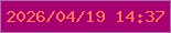 文字の大きさ：4、枠の色：a86fad、背景の色：a80071、文字の色：fe794f 無料ブログパーツのブログ時計