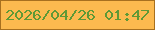 文字の大きさ：4、枠の色：a8701f、背景の色：fcba4f、文字の色：5e9936 無料ブログパーツのブログ時計