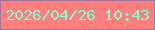 文字の大きさ：4、枠の色：a87199、背景の色：fe7f7d、文字の色：8af9d5 無料ブログパーツのブログ時計