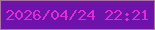 文字の大きさ：1、枠の色：a872a6、背景の色：6d13a9、文字の色：dd2dd5 無料ブログパーツのブログ時計