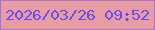 文字の大きさ：2、枠の色：a874b6、背景の色：e89da2、文字の色：6948fd 無料ブログパーツのブログ時計