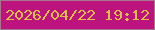 文字の大きさ：4、枠の色：a8758b、背景の色：bd137e、文字の色：dfbe46 無料ブログパーツのブログ時計