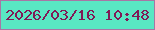 文字の大きさ：2、枠の色：a876a5、背景の色：59e7c3、文字の色：801956 無料ブログパーツのブログ時計