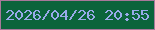 文字の大きさ：2、枠の色：a8789a、背景の色：0b643b、文字の色：99aae9 無料ブログパーツのブログ時計