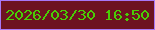 文字の大きさ：3、枠の色：a878f7、背景の色：6d1321、文字の色：49cd05 無料ブログパーツのブログ時計
