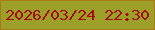 文字の大きさ：1、枠の色：a87916、背景の色：9da028、文字の色：a70c00 無料ブログパーツのブログ時計