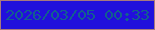 文字の大きさ：1、枠の色：a8797e、背景の色：2110dc、文字の色：125f8f 無料ブログパーツのブログ時計