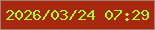 文字の大きさ：2、枠の色：a87a78、背景の色：a6280d、文字の色：a5f832 無料ブログパーツのブログ時計