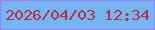 文字の大きさ：5、枠の色：a87bf2、背景の色：72b6f4、文字の色：bf2b3f 無料ブログパーツのブログ時計