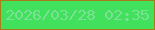 文字の大きさ：5、枠の色：a87d15、背景の色：41e05d、文字の色：7de195 無料ブログパーツのブログ時計