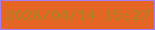 文字の大きさ：3、枠の色：a87ef2、背景の色：e56624、文字の色：ab8123 無料ブログパーツのブログ時計