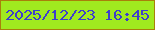 文字の大きさ：1、枠の色：a8800a、背景の色：a0ea1f、文字の色：3e3ecc 無料ブログパーツのブログ時計