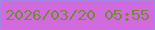 文字の大きさ：1、枠の色：a883e4、背景の色：d06add、文字の色：768736 無料ブログパーツのブログ時計