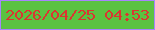 文字の大きさ：3、枠の色：a884fc、背景の色：5bc241、文字の色：db3531 無料ブログパーツのブログ時計