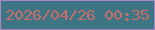 文字の大きさ：4、枠の色：a887c6、背景の色：3e7585、文字の色：ca6c6a 無料ブログパーツのブログ時計
