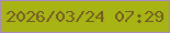 文字の大きさ：2、枠の色：a889c4、背景の色：a7b414、文字の色：735d21 無料ブログパーツのブログ時計
