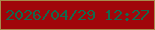 文字の大きさ：1、枠の色：a88a4c、背景の色：a0050a、文字の色：13694d 無料ブログパーツのブログ時計
