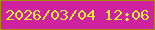 文字の大きさ：1、枠の色：a88b05、背景の色：d0219f、文字の色：f8ef33 無料ブログパーツのブログ時計