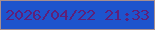 文字の大きさ：4、枠の色：a88f8f、背景の色：1e54cd、文字の色：5f1f78 無料ブログパーツのブログ時計
