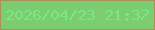 文字の大きさ：5、枠の色：a89058、背景の色：7bcd6f、文字の色：7ae888 無料ブログパーツのブログ時計