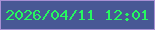 文字の大きさ：5、枠の色：a890d4、背景の色：485895、文字の色：26f860 無料ブログパーツのブログ時計
