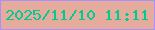 文字の大きさ：4、枠の色：a890fe、背景の色：e5ac9d、文字の色：00ca92 無料ブログパーツのブログ時計