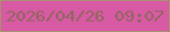 文字の大きさ：5、枠の色：a89170、背景の色：d859a4、文字の色：8e675c 無料ブログパーツのブログ時計