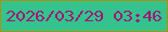 文字の大きさ：4、枠の色：a8920d、背景の色：34c38d、文字の色：9d1979 無料ブログパーツのブログ時計