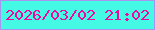 文字の大きさ：2、枠の色：a893ee、背景の色：45fae5、文字の色：f0099f 無料ブログパーツのブログ時計