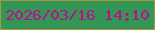 文字の大きさ：3、枠の色：a89739、背景の色：339656、文字の色：ba0e8a 無料ブログパーツのブログ時計