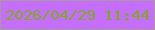 文字の大きさ：3、枠の色：a89b94、背景の色：c56efd、文字の色：7dac1a 無料ブログパーツのブログ時計