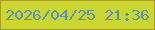 文字の大きさ：5、枠の色：a89c24、背景の色：cbd62f、文字の色：5393c0 無料ブログパーツのブログ時計