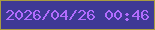 文字の大きさ：1、枠の色：a89c41、背景の色：3e3995、文字の色：b26cfe 無料ブログパーツのブログ時計
